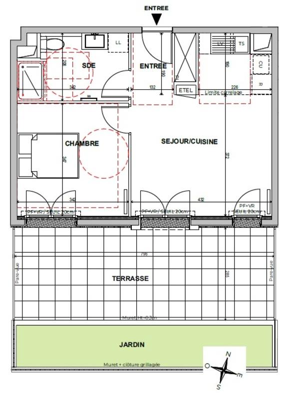 Appartement - 42 m² - 2 pièces