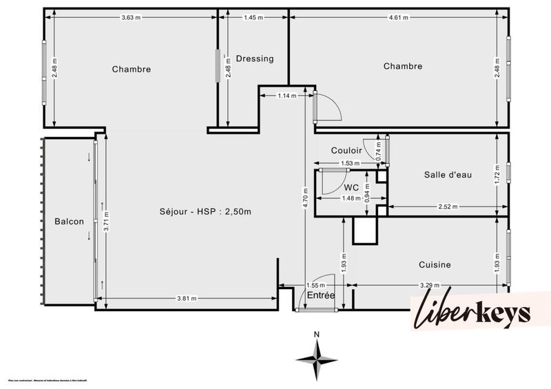 Appartement - 54 m² - 3 pièces