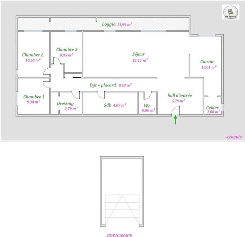 Appartement - 98 m² - 4 pièces