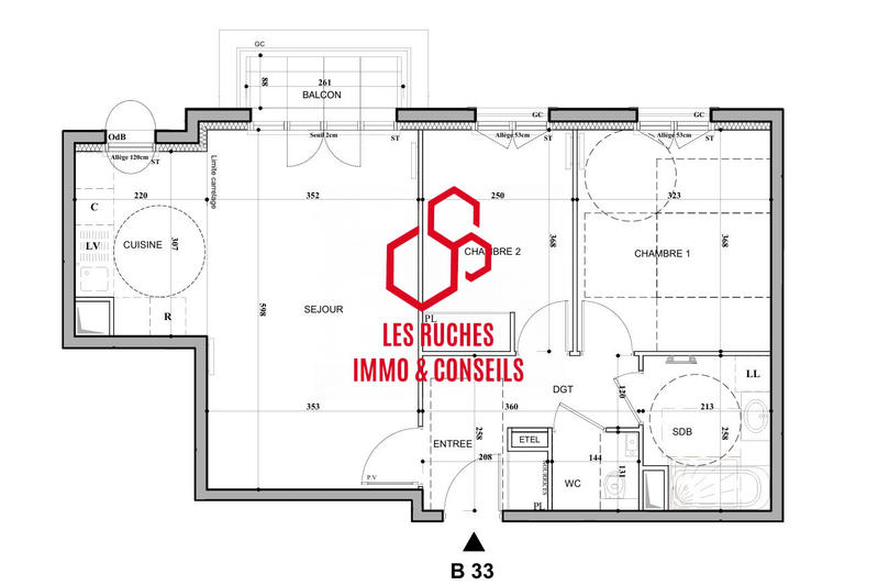 Appartement - 63 m² - 3 pièces