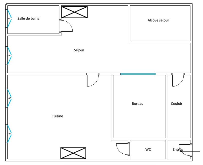 Appartement - 61 m² - 2 pièces
