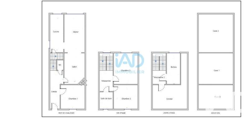 Maison de ville - 97 m² - 6 pièces