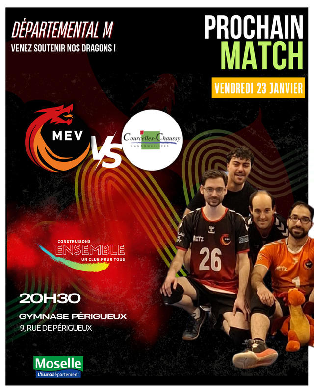 Compét'lib m : Mev 1m reçoit Courcelles-Chaussy 1