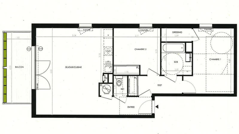 Appartement - 70 m² - 3 pièces