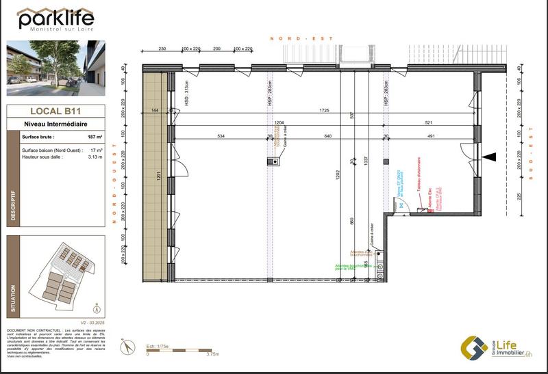 Local d'activités - 187 m² - 1 pièce