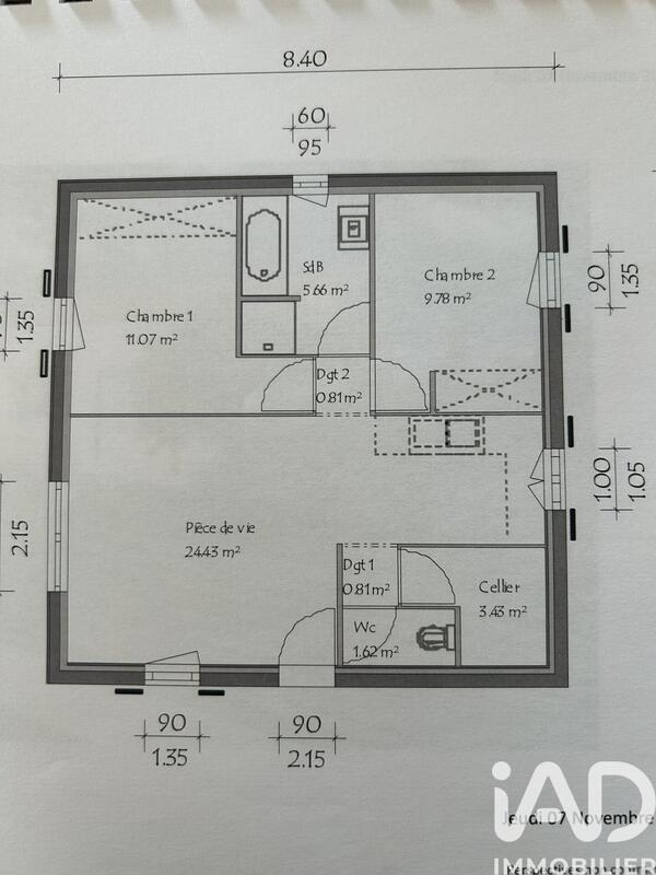 Maison - 57 m² - 3 pièces