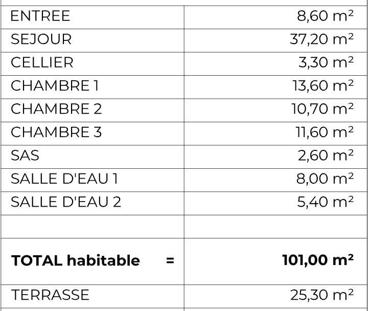 Appartement - 101 m² - 4 pièces