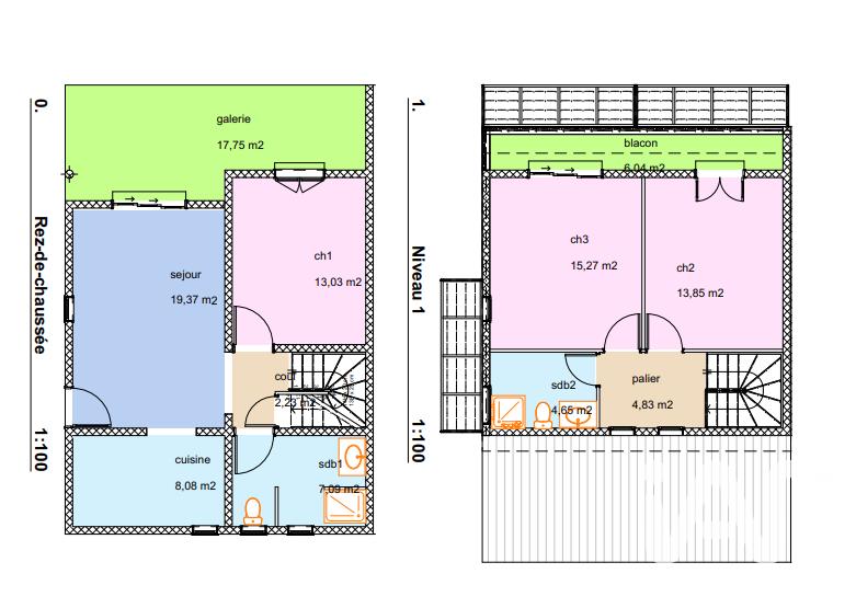 Maison - 88 m² - 4 pièces