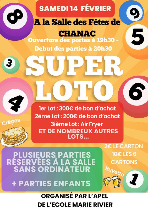 Super Loto de l'École Marie Rivier