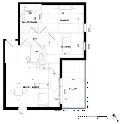 Appartement - 66 m² - 3 pièces