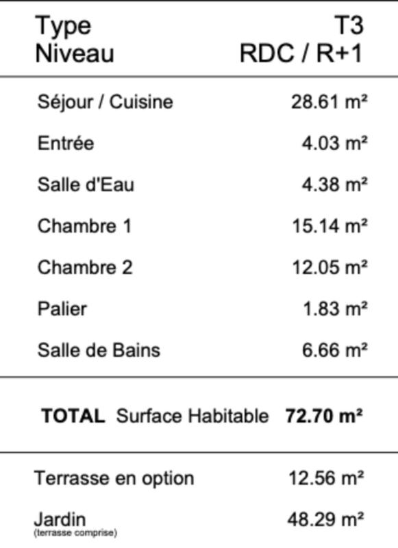 Maison - 73 m² - 3 pièces