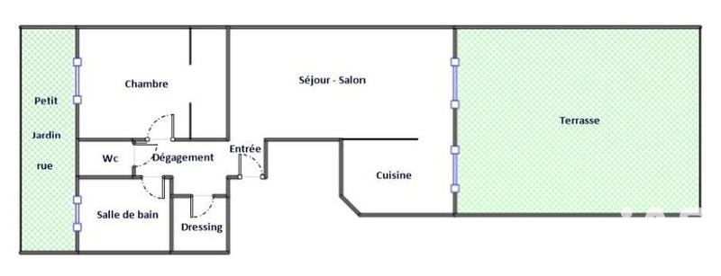 Appartement - 50 m² - 2 pièces