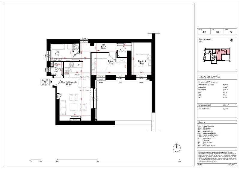 Appartement - 67 m² - 3 pièces