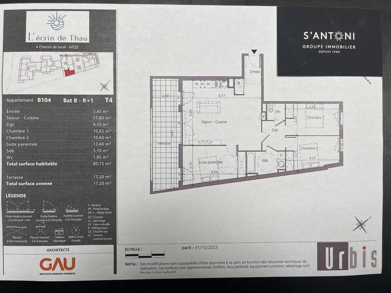 Appartement - 80 m² - 4 pièces