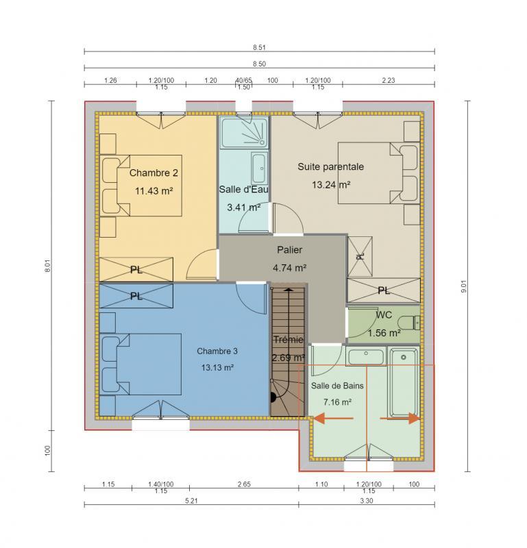 Maison - 110 m² - 1 pièce