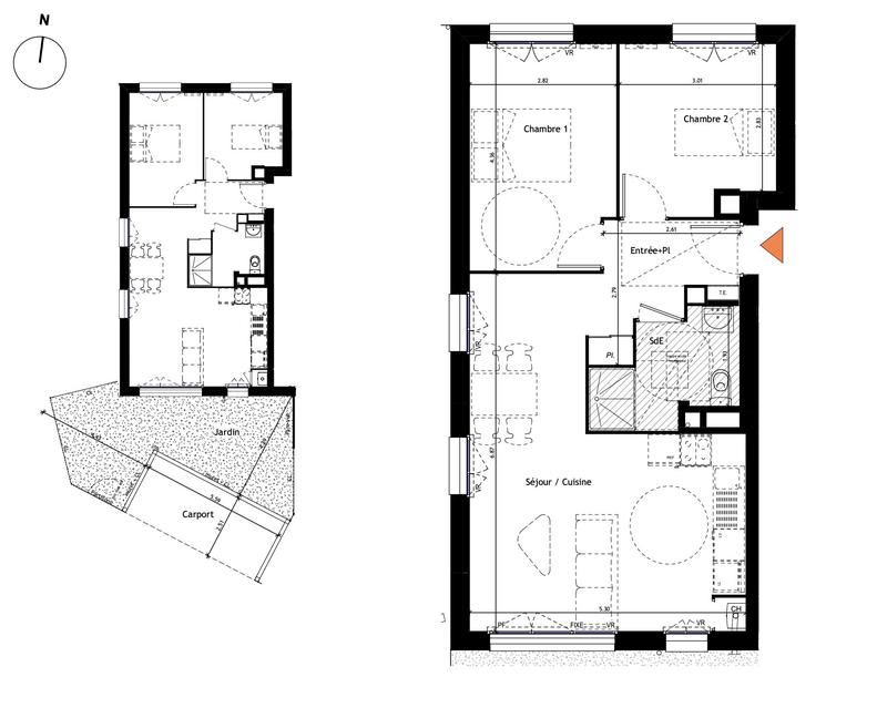 Appartement - 59 m² - 3 pièces