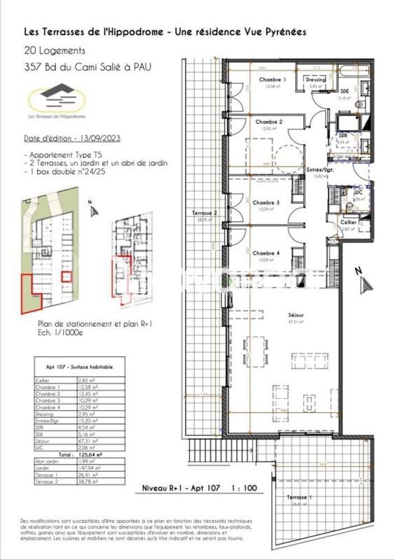 Appartement - 125 m² - 5 pièces
