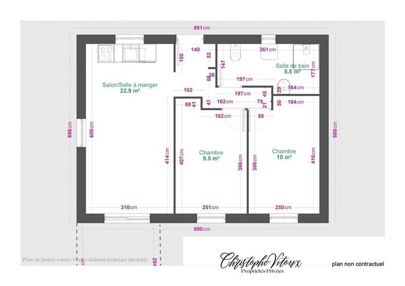 Villa - 50 m² - 3 pièces