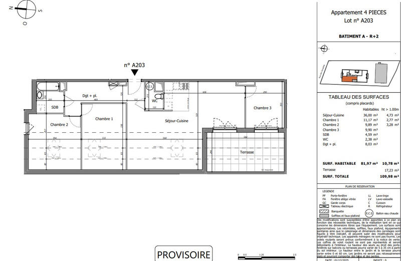 Appartement - 82 m² - 4 pièces