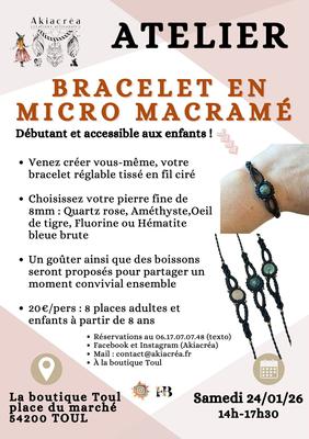 Atelier macramé - bracelet en micro macramé