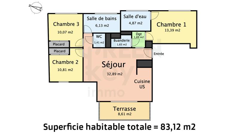 Appartement - 83 m² - 4 pièces