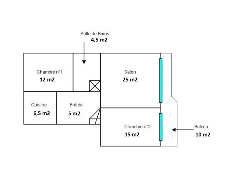 Appartement - 68 m² - 3 pièces