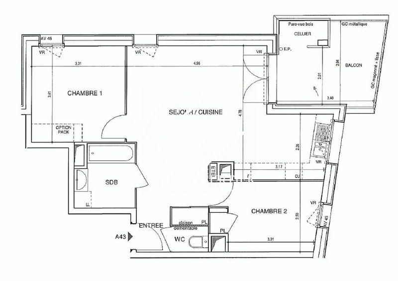 Appartement - 59 m² - 3 pièces