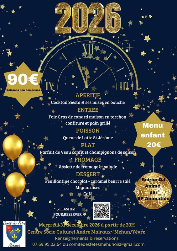 Soirée du Nouvel An 2026 - Centre Socio-Culturel André Malraux