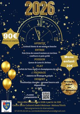 Soirée du Nouvel An 2026 - Centre Socio-Culturel André Malraux