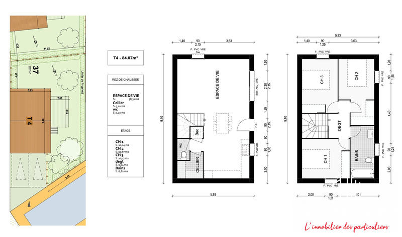 Maison - 84 m² - 4 pièces