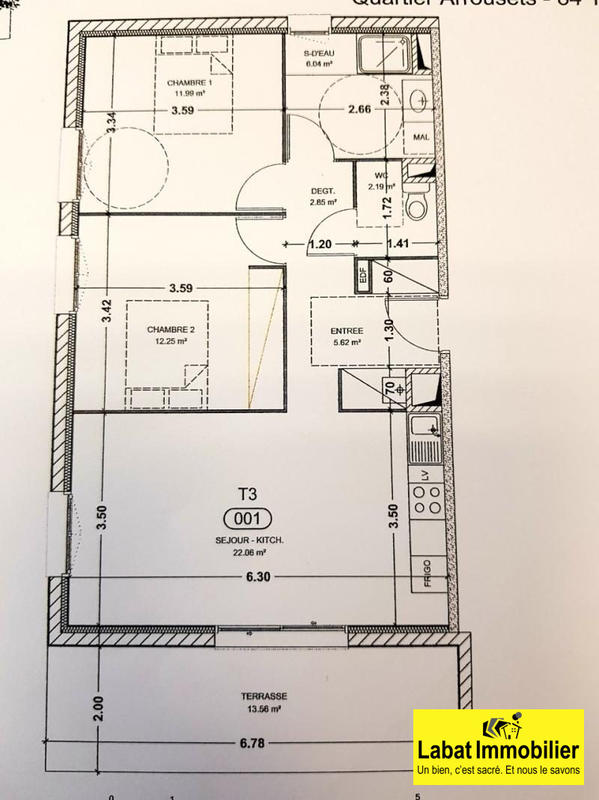 Appartement - 63 m² - 3 pièces