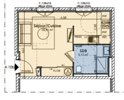 Appartement - 29 m² - 1 pièce