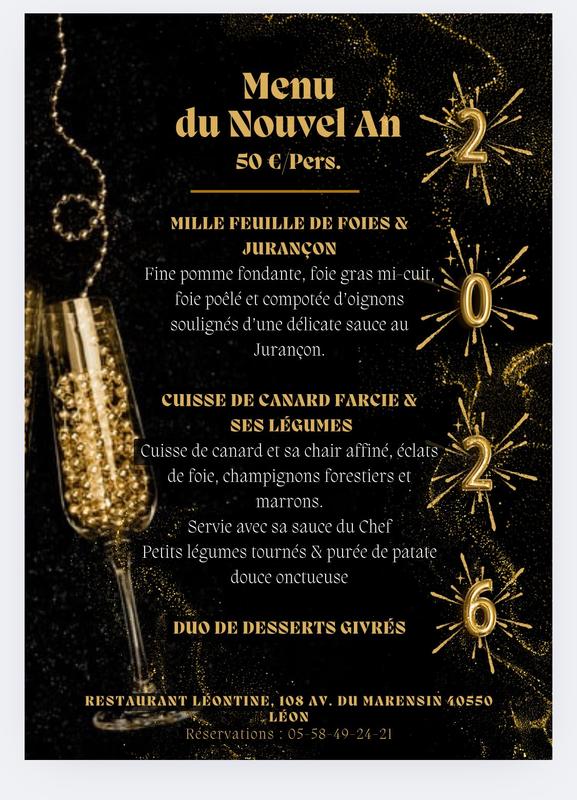 Menu du Nouvel An à Léontine