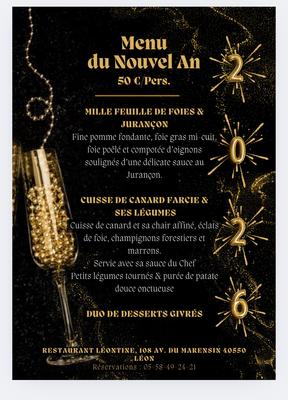 Menu du Nouvel An à Léontine