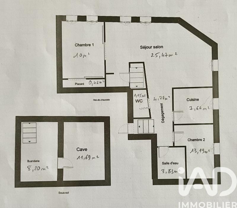 Appartement - 66 m² - 3 pièces