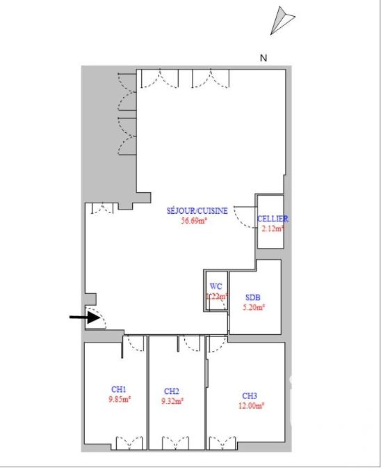 Appartement - 96 m² - 4 pièces