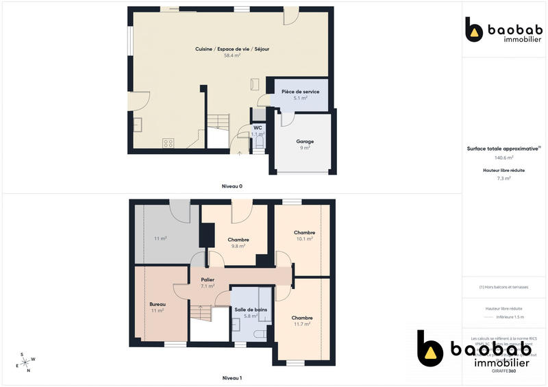 Maison - 125 m² - 6 pièces