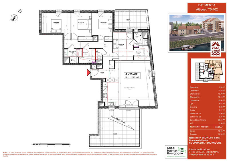 Appartement - 113 m² - 5 pièces