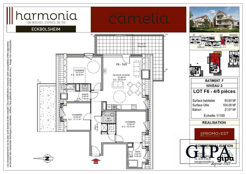 Appartement - 94 m² - 4 pièces