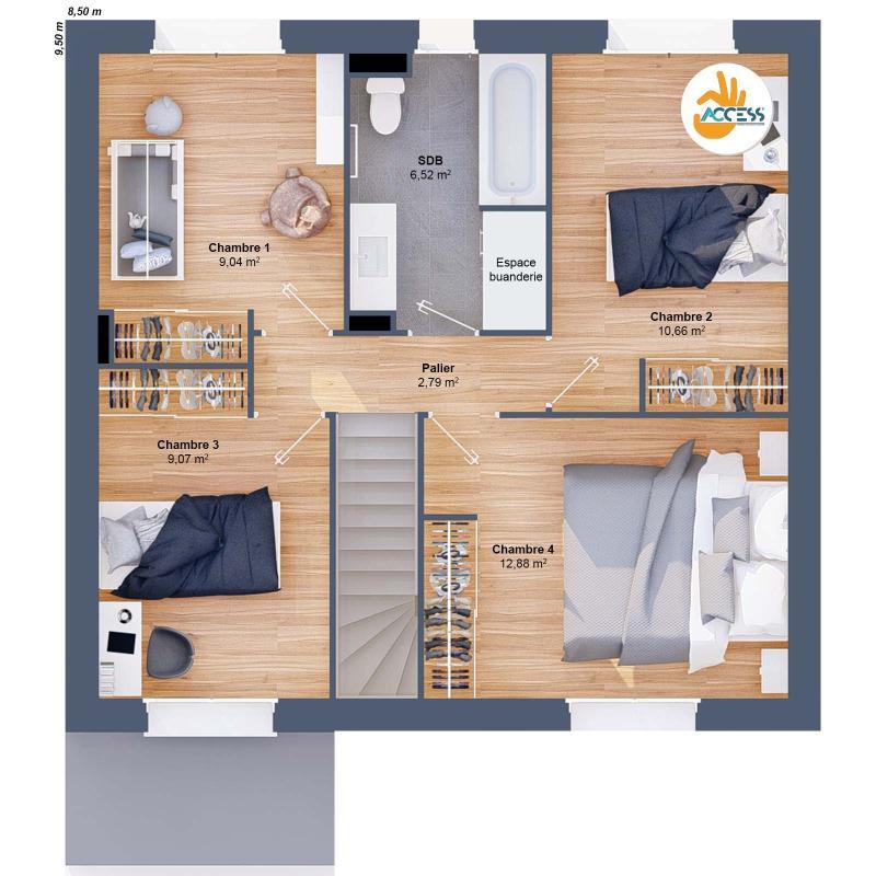 Maison - 94 m² - 6 pièces