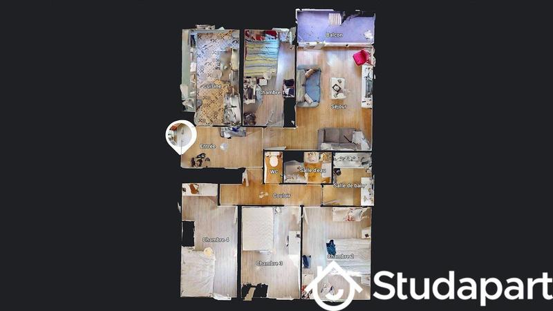 Chambre - 45 m² - 1 pièce