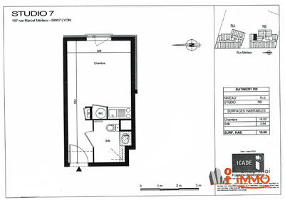 Appartement - 20 m² - 1 pièce