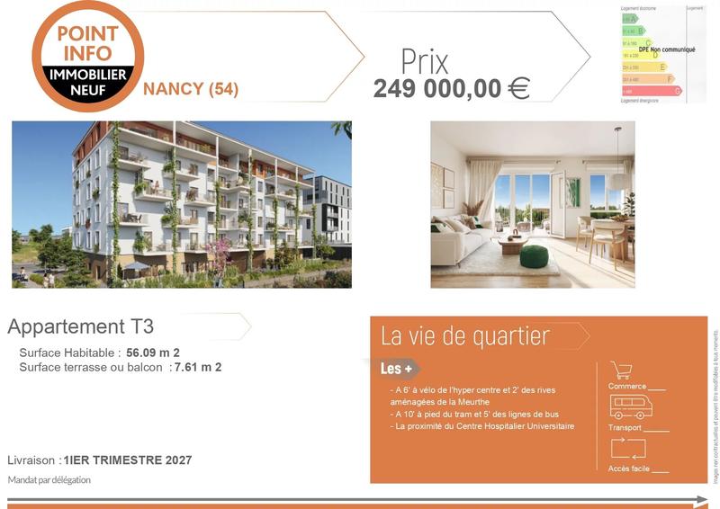 Appartement - 56 m² - 3 pièces
