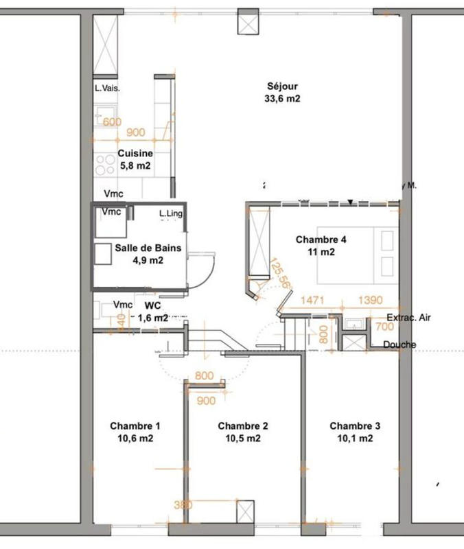 Appartement - 89 m² - 5 pièces