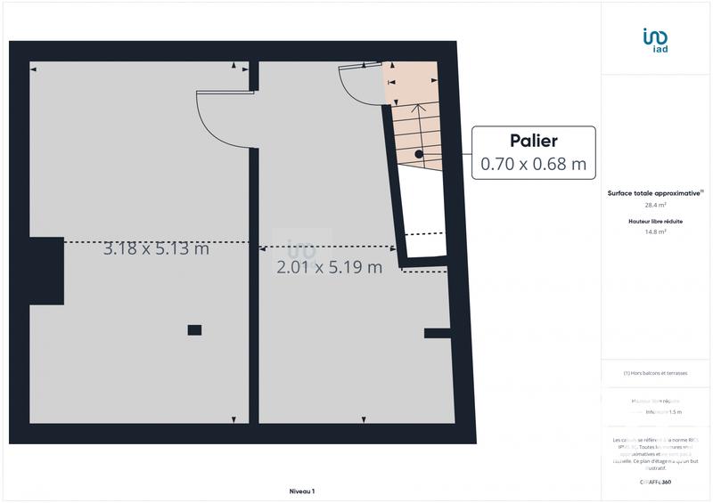 Duplex - 40 m² - 2 pièces