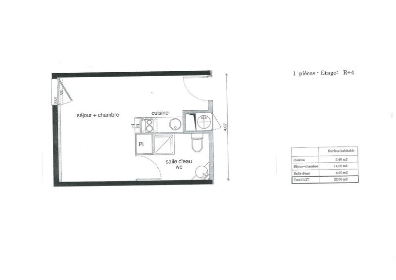 Appartement - 22 m² - 1 pièce