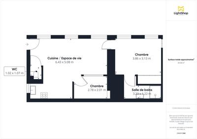 Appartement - 51 m² - 3 pièces