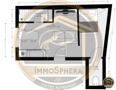 Appartement - 22 m² - 1 pièce