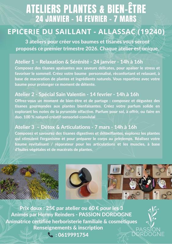 Atelier tisanes et baumes