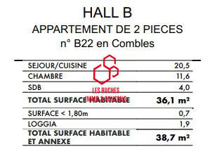 Appartement - 36 m² - 2 pièces